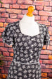 70er Hippiekleid schwarz weiß 70er Abendmode Boho Frau Hippie real-boho S 36-38 Schlager schwarz Special vintageberlin.de