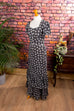 70er Hippiekleid schwarz weiß 70er Abendmode Boho Frau Hippie real-boho S 36-38 Schlager schwarz Special vintageberlin.de