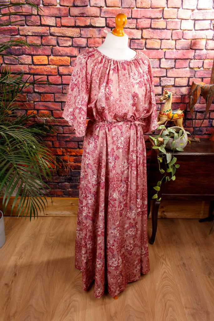 Vintage Maxikleid altrosa Default Title 70er Abendmode Boho Disco Frau L 44-46 real-boho rosa Schlager Special vintageberlin.de
