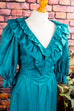 70er Maxikleid türkis 70er Abendmode Boho Frau S 36-38 Schlager Special türkis XS 32-34 vintageberlin.de