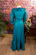 70er Maxikleid türkis 70er Abendmode Boho Frau S 36-38 Schlager Special türkis XS 32-34 vintageberlin.de