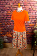 70s Disco Stretchkleid orange