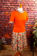 70s Disco Stretchkleid orange