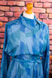 80s Kleid blau Muster
