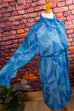 80s Kleid blau Muster