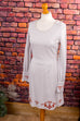 60s Minikleid hellgrau bestickt