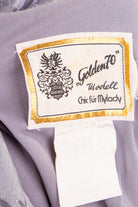 70er Winterkleid grau lila Plissee