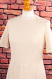 cremefarbenes Frottee Kleid 70er Abendmode beige Disco Frau Hochzeit M 40-42 real-rockabilly Rockabilly Schlager Sekretärin Special vintageberlin.de