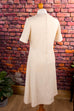 cremefarbenes Frottee Kleid 70er Abendmode beige Disco Frau Hochzeit M 40-42 real-rockabilly Rockabilly Schlager Sekretärin Special vintageberlin.de