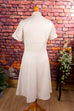 70s DDR Kleid Spitzbrust 70er Abendmode beige DDR Disco Frau M 40-42 Rockabilly Schlager Special vintageberlin.de