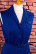 Vintage Leinenkleid tintenblau 70er blau Disco Frau M 40-42 real-rockabilly Rockabilly Schlager Sekretärin Special vintageberlin.de