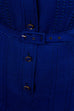 Vintage Leinenkleid tintenblau 70er blau Disco Frau M 40-42 real-rockabilly Rockabilly Schlager Sekretärin Special vintageberlin.de