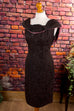 50s Abendkleid braun Brokat