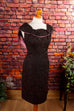 50s Abendkleid braun Brokat