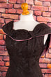 50s Abendkleid braun Brokat