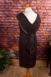 50s Abendkleid braun Brokat