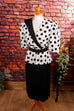 Cocktailkleid Polkadots Default Title 40er 80er Abendmode Frau M 40-42 real-80er Rockabilly schwarz Special weiß vintageberlin.de