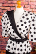 Cocktailkleid Polkadots 40er 80er Abendmode Frau M 40-42 real-80er Rockabilly schwarz Special weiß vintageberlin.de