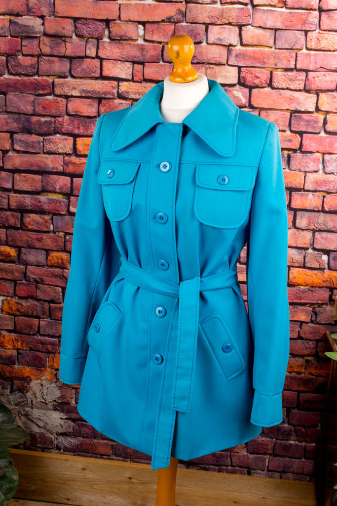Vintage Jacke türkis Wollmix
