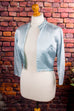 Vintage Bolero eisblau Satin Default Title 50er 60er Abendmode blau Disco Frau Hochzeit real-disco real-rockabilly Rockabilly S 36-38 Special vintageberlin.de