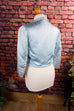 Vintage Bolero eisblau Satin 50er 60er Abendmode blau Disco Frau Hochzeit real-disco real-rockabilly Rockabilly S 36-38 Special vintageberlin.de