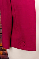 60s leinen Jacke himbeerrot