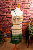 Vintage Flapper Fransenkleid beige grün