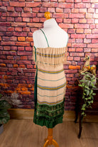 Vintage Flapper Fransenkleid beige grün