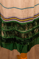 Vintage Flapper Fransenkleid beige grün