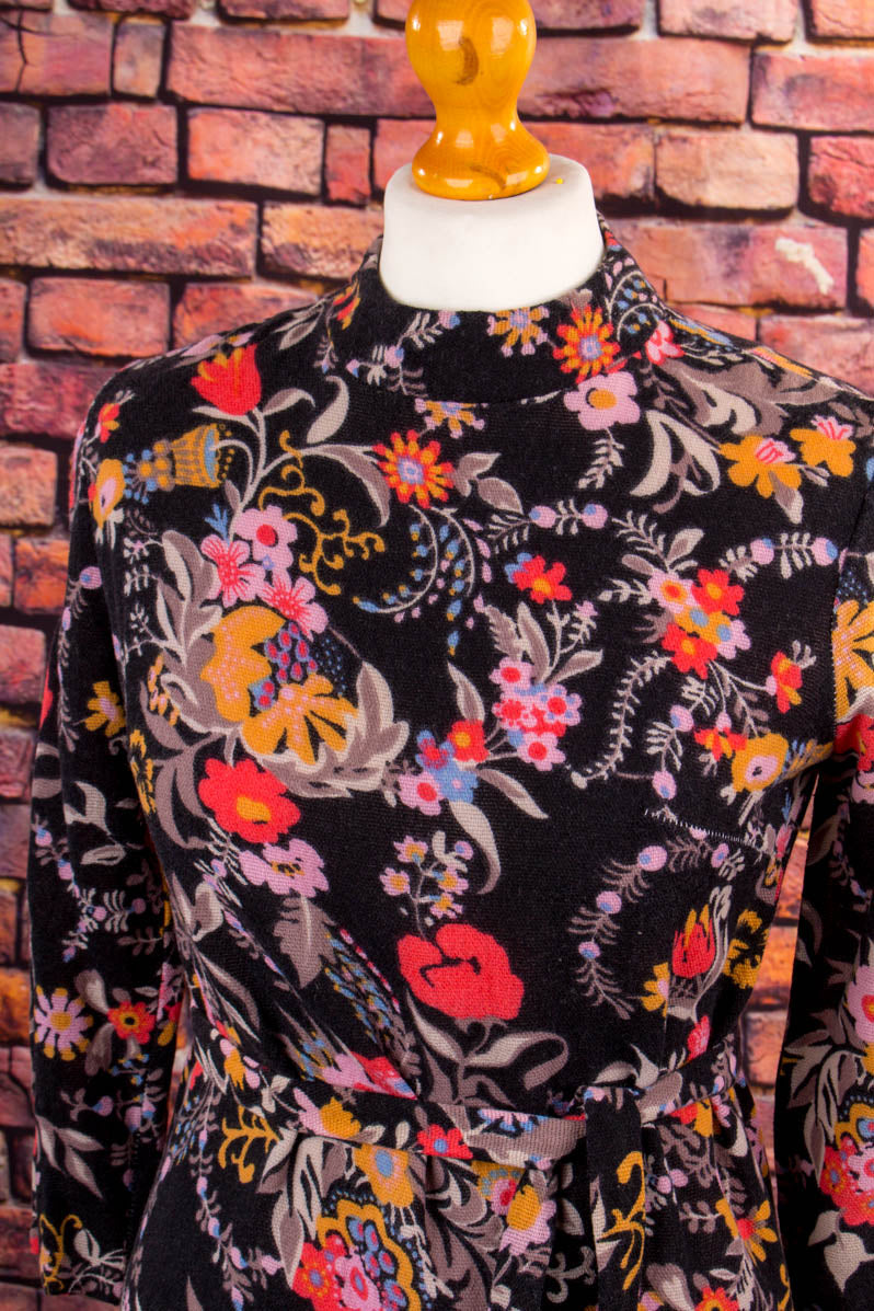 60s Minikleid bunt Wolle