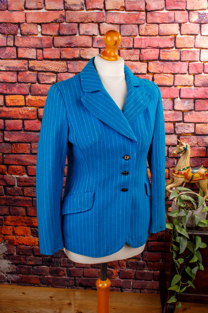 Vintage Jackett türkis Wolle Default Title 60er 70er blau Dandy Frau Rockabilly S 36-38 Sekretärin Special türkis vintageberlin.de