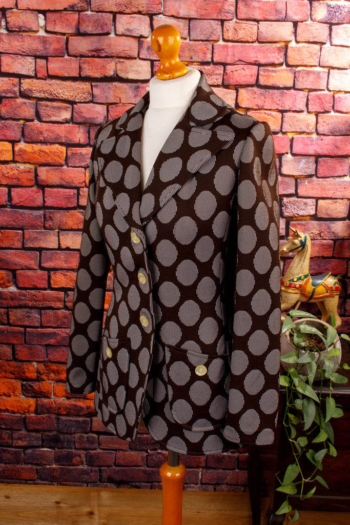 70s Disco Blazer braun Punkte