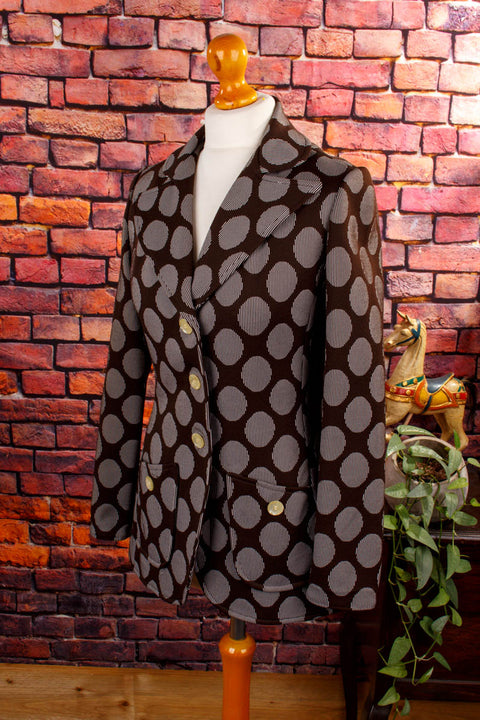 70s Disco Blazer braun Punkte