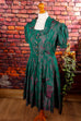 Vintage Dirndl Brokat grün pink