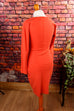 Sexy Stretchkleid lachs 80er 90er Abendmode Disco Frau M 40-42 orange S 36-38 Special vintageberlin.de