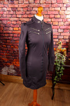 DIESEL Mantel Kleid grau Motorrad-Style