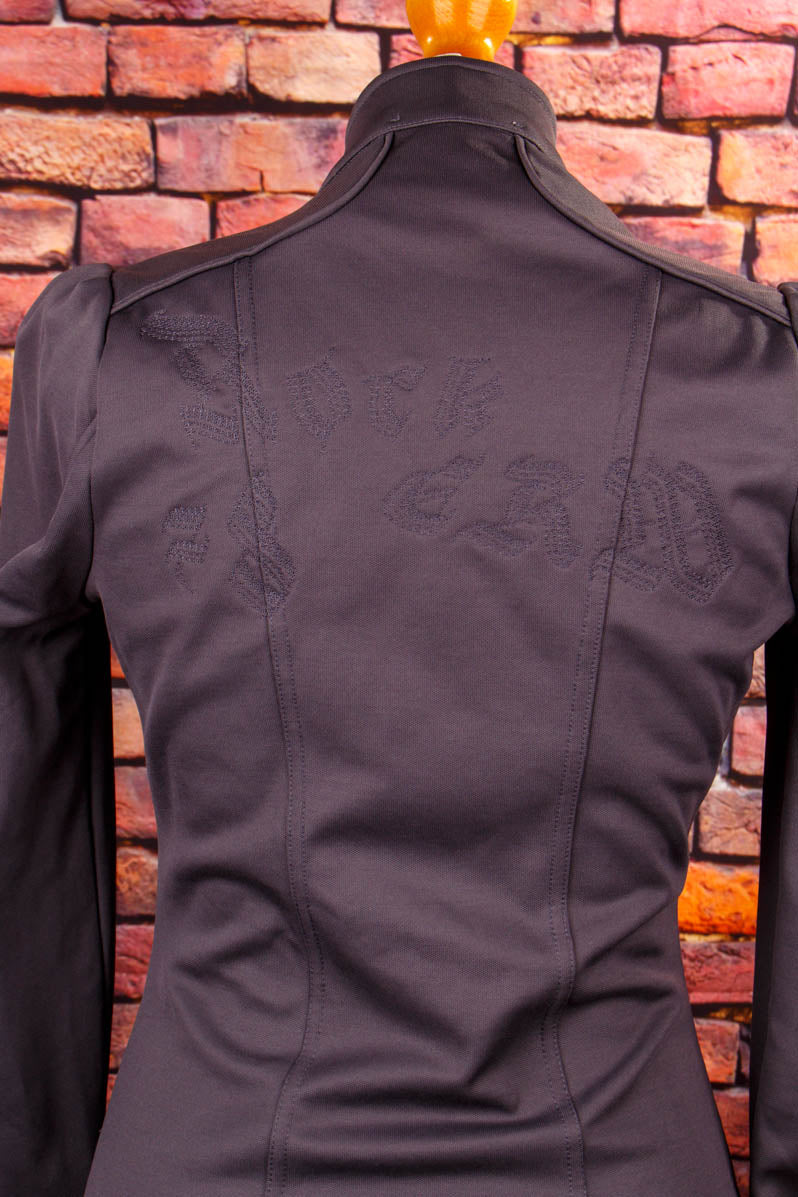 DIESEL Mantel Kleid grau Motorrad-Style