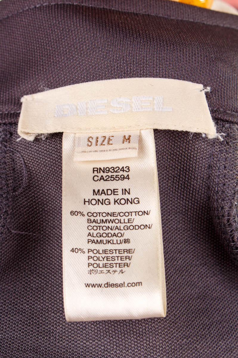 DIESEL Mantel Kleid grau Motorrad-Style