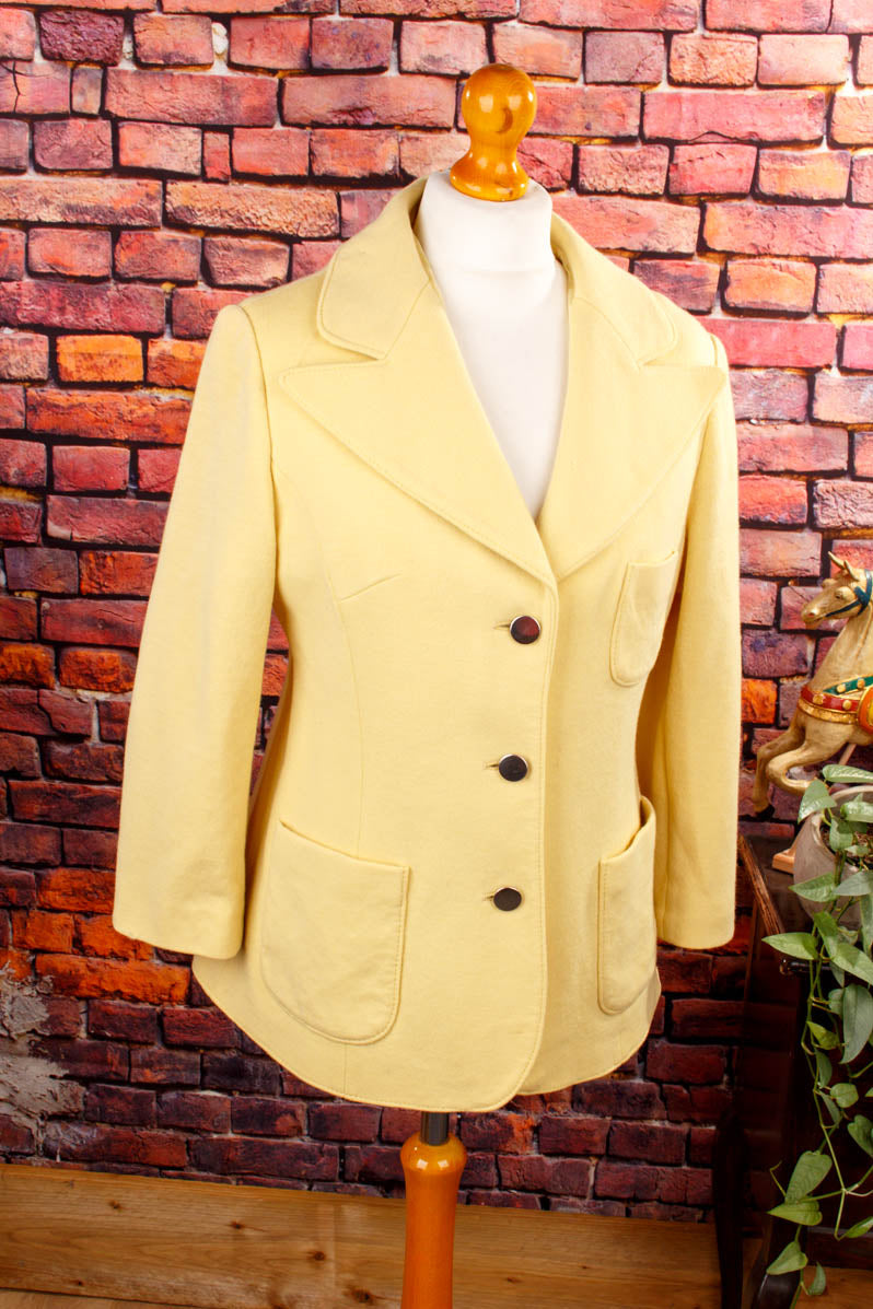 Woll Blazer gelb Strick