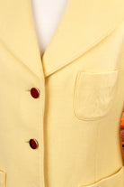Woll Blazer gelb Strick