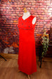 Vintage Abendkleid rot bestickt