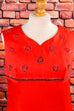 Vintage Abendkleid rot bestickt