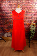 Vintage Abendkleid rot bestickt