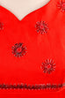 Vintage Abendkleid rot bestickt