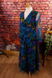 Vintage Schlager Maxikleid bunt 60er 70er Abendmode blau Boho bunt Frau Hippie L 44-46 Schlager Special vintageberlin.de