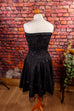 Partykleid schwarz Glitzer Disco Frau Rockabilly S 36-38 schwarz vintageberlin.de