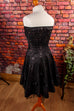 Partykleid schwarz Glitzer Disco Frau Rockabilly S 36-38 schwarz vintageberlin.de