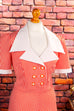 70s Schlagerkleid rot Streifen 60er 70er Disco Frau M 40-42 real-disco Rockabilly rot Schlager Special weiß vintageberlin.de
