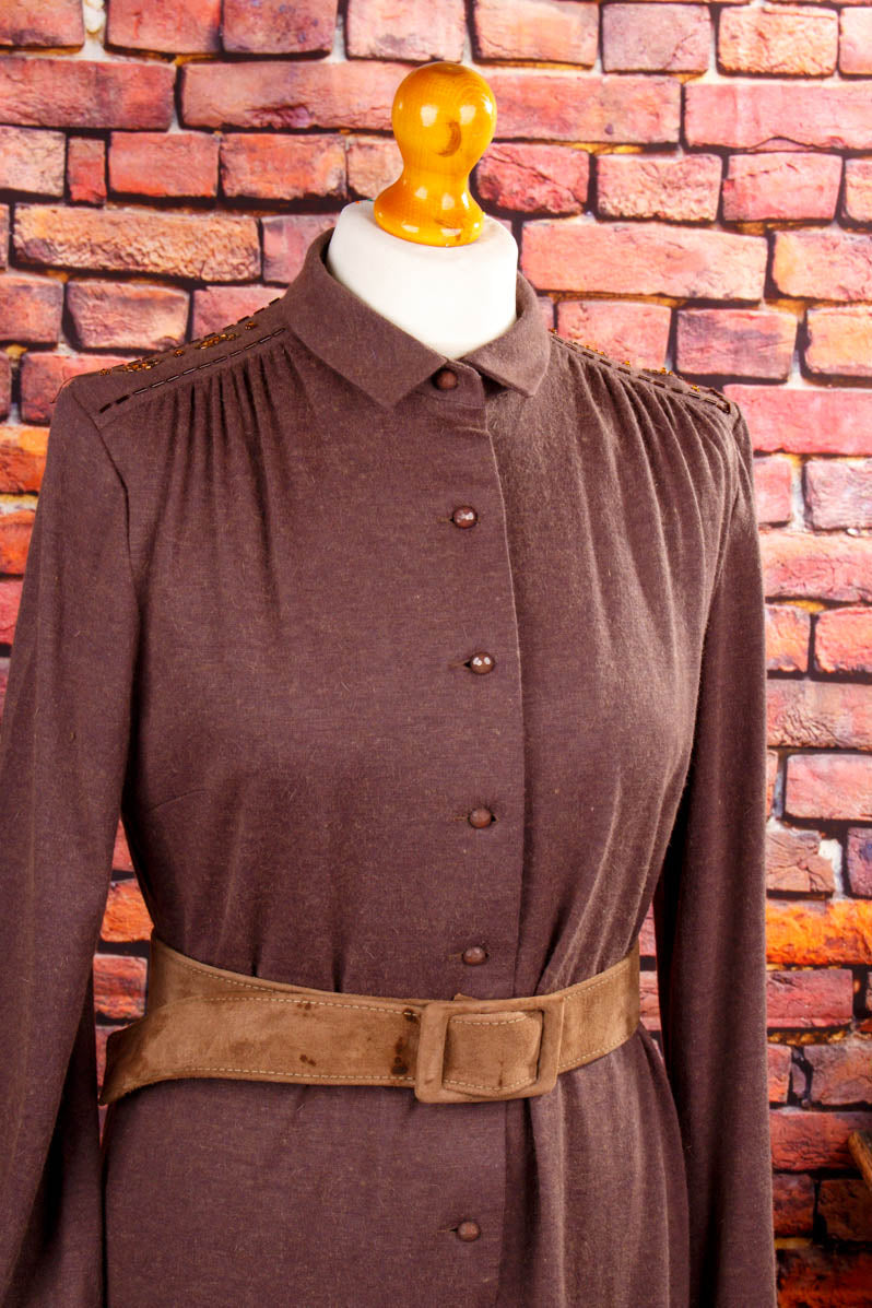 Vintage Strickkleid braun Angora