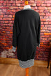 80er Pulloverkleid schwarz Ringel